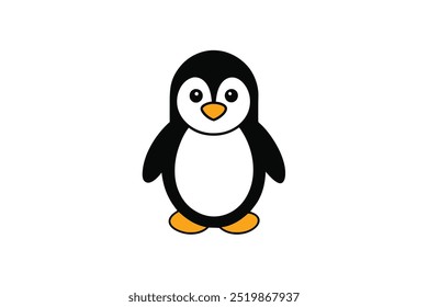 Adorable Ilustración vectorial de pingüino en estilo de dibujos animados ideal para los amantes de los animales de diseños de los niños o decoración y obras de arte lúdico.