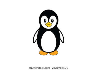 Adorable Ilustración vectorial de pingüino en estilo de dibujos animados ideal para los amantes de los animales de diseños de los niños o decoración y obras de arte lúdico.