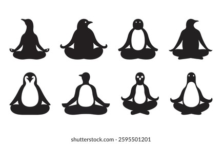Adorable Penguins Practicing Yoga Poses