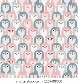 adorable penguins  seamless pattern
