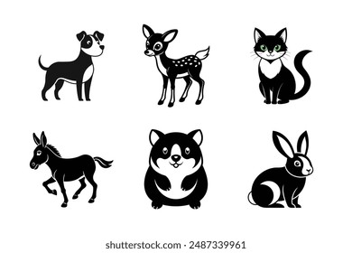 Adorable Pet Animals Vector Illustration for Animal Lovers