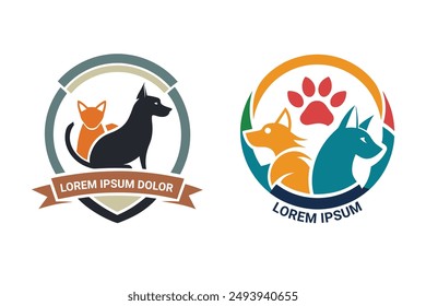 Adorable Pet Shop Logo: Perfect for pet stores, groomers, or care services. Customizable and engaging.