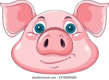 Adorable pig face with expressive, large eyes