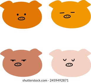 Adorable Pig Illustrations | Cute Hand Drawings | For Creative Projects | Minimalist Design