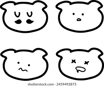 Adorable Pig Illustrations | Cute Hand Drawings | For Creative Projects | Minimalist Design