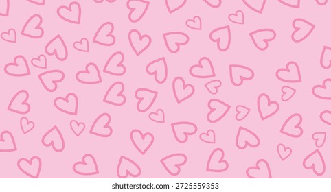Padrão de coração rosa adorável em fundo macio, perfeito para projetos de Dia dos Namorados e temas românticos.