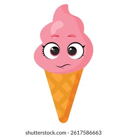 Adorable pink ice cream cone