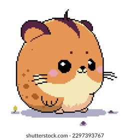 С ute un píxel adorable hámster colorido de 16 bits aislado en fondo blanco