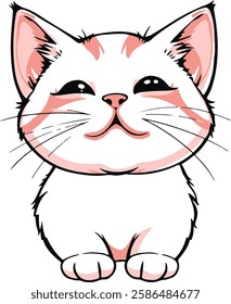 Adorable playful cat illustration in a clean, hand-drawn vector style. Perfect for pet-themed designs, merchandise, logos, and more. Available in high-quality digital format.