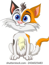 Adorable, playful kitten with big blue eyes
