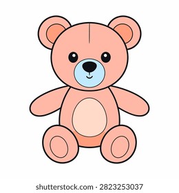 Adorable plush teddy bear with soft fur, round ears, and a friendly face, perfect for kids toys, nursery decor, or gift items.