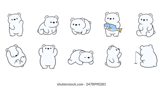 Adorable Polar Bear illustration perfect for merchandise printing needs