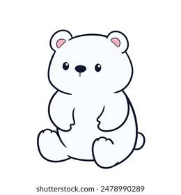 Adorable Polar Bear illustration perfect for merchandise printing needs