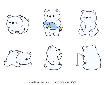 Adorable Polar Bear illustration perfect for merchandise printing needs