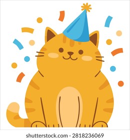 Adorable Portrait of an Orange Adorable Cat in a Blue