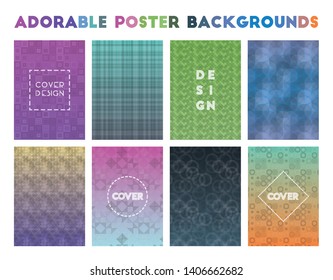Adorable Poster Backgrounds. Adorable geometric patterns, majestic vector illustration.