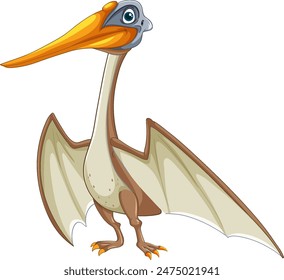 Adorable pterodáctilo con alas Grandes y pico