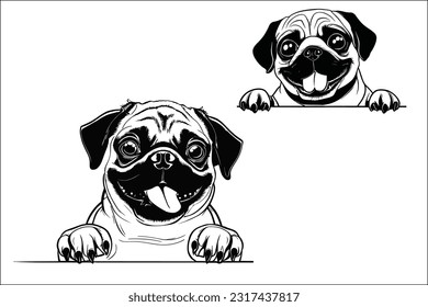 Adorable puggle dog peeking, capturing heart with soulful eyes. Perfect for designs and projects