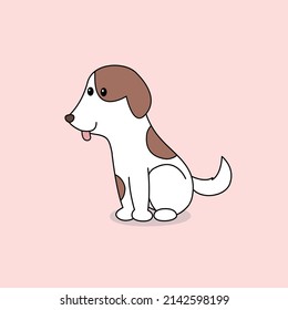 adorable cachorro con manchas marrones vectorial