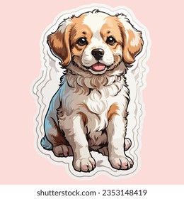 Adorable Puppy Sticker.  Instantly charm with this cute pup sticker. Ideal for crafts and digital designs. A touch of puppy cuteness to make your creations shine! Great for digital and print. 