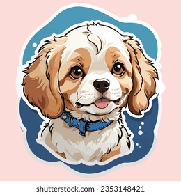 Adorable Puppy Sticker.  Instantly charm with this cute pup sticker. Ideal for crafts and digital designs. A touch of puppy cuteness to make your creations shine! Great for digital and print. 