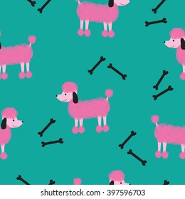 Adorable Puppy Vector Seamless Pattern