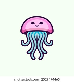 Adorable Purple Cartoon Octopus Vector Illustration Perfect for Children's Books and Fun Marine-Themed Designs