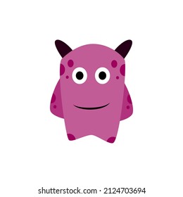 Adorable purple monster cartoon. Vector illustration of monster.