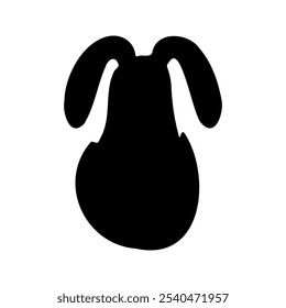 Adorable rabbit with egg silhouette for easter decor. Funny, hand drawn illustration