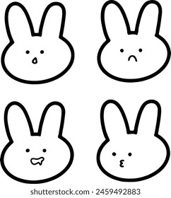Adorable Rabbit Illustrations | Cute Hand Drawings | For Creative Projects | Minimalist Design