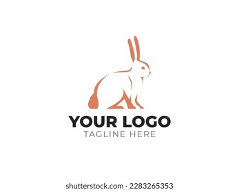 Adorable Rabbit Logo Vector Illustration