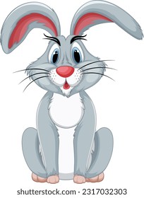 Adorable Rabbit Standing Up illustration