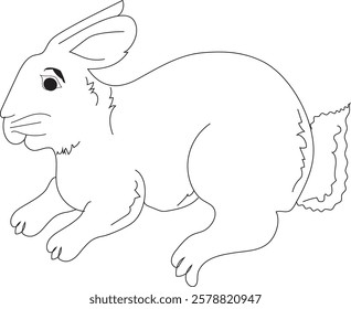 Adorable Rabbit vector design, featuring cute whiskers, floppy ears, and playful personality. Perfect for Easter-themed designs, children's illustrations, and whimsical artwork that captures the joy o