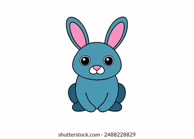 Adorable Rabbit Vector Icon on White Background