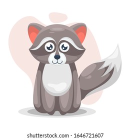 adorable raccoon cartoon design vector
