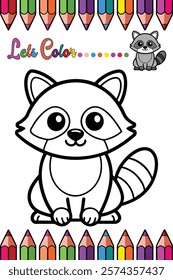  Adorable Raccoon Coloring Page for Kids - Fun and Printable Cartoon Animal Outline for Creative Learning