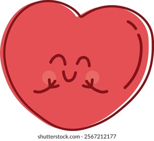 Adorable Red Heart Character Vector Graphic
