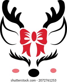 Adorable Reindeer Cuttable Design for print or use as poster, card, flyer, sticker or T Shirt