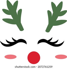 Adorable Reindeer Cuttable Design for print or use as poster, card, flyer, sticker or T Shirt