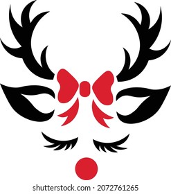 Adorable Reindeer Cuttable Design for print or use as poster, card, flyer, sticker or T Shirt
