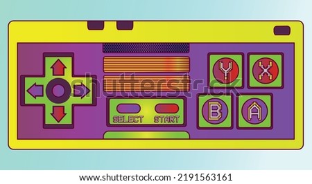adorable retro gamepad. vector. nostalgia. 90s and 80s