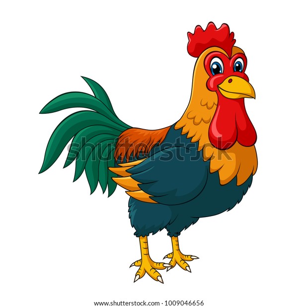 Adorable Rooster Cartoon Vector Illustration Stock Vector Royalty Free