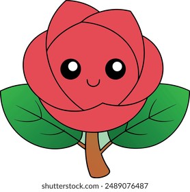 Vector adorable del árbol