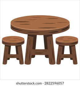 Adorable Round Dining Table and Chairs Made of Solid Wood