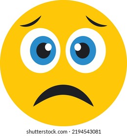 Adorable Sad Frowning FACE VECTOR ART