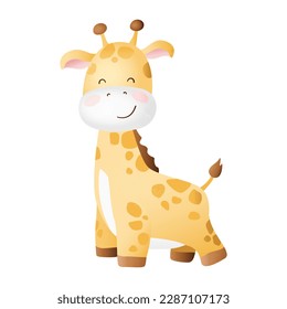 Adorable safari cartoon character. Funny childish cartoon character for poster, cards, stationery, toys, fabric, nursery, baby shower, invitation, wallpapers, decor 