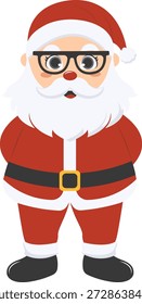 Adorable personaje de Santa Claus. Ilustración vectorial con estilo de dibujos animados.