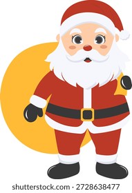 Adorable personaje de Santa Claus. Ilustración vectorial con estilo de dibujos animados.