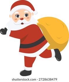 Adorable personaje de Santa Claus. Ilustración vectorial con estilo de dibujos animados.