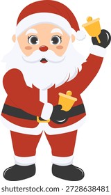 Adorable personaje de Santa Claus. Ilustración vectorial con estilo de dibujos animados.